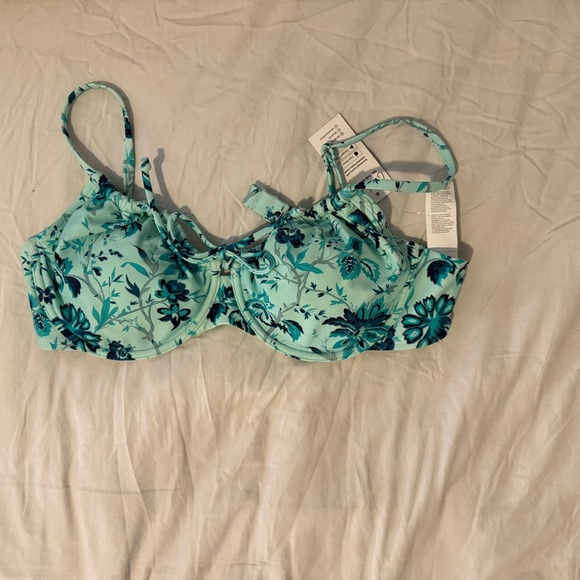 CupShe Earthly Aruba Flower Tie Front Top & Mid Rise Shirred Bikini NWT size XL - Picture 2 of 11